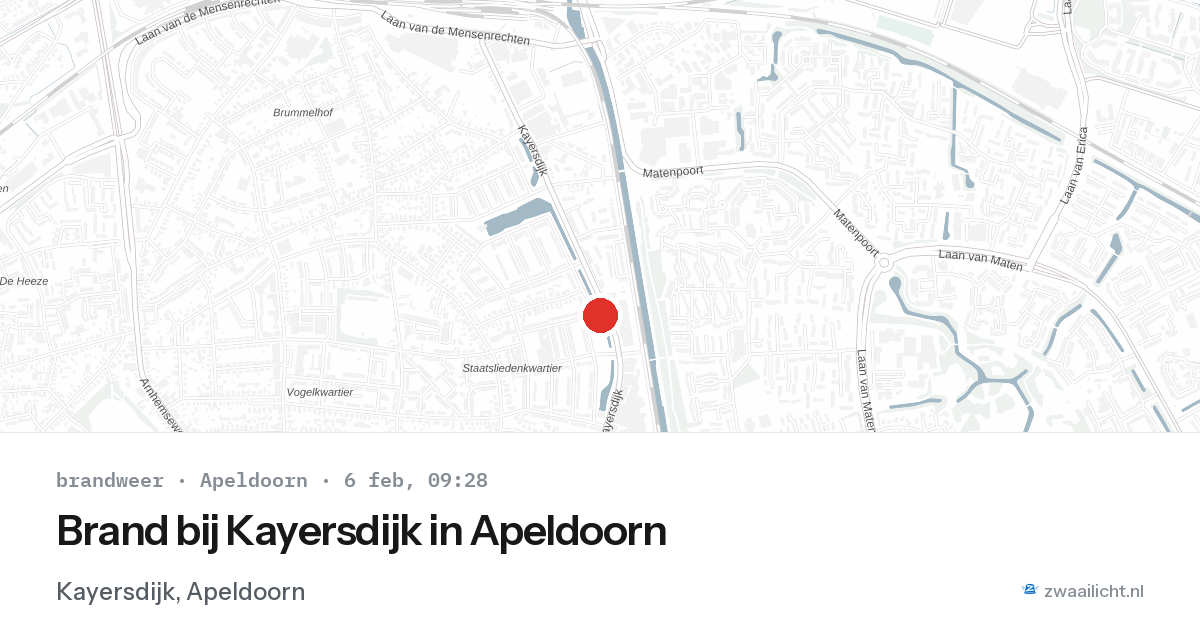Brand bij Kayersdijk in Apeldoorn — 6 feb 2026