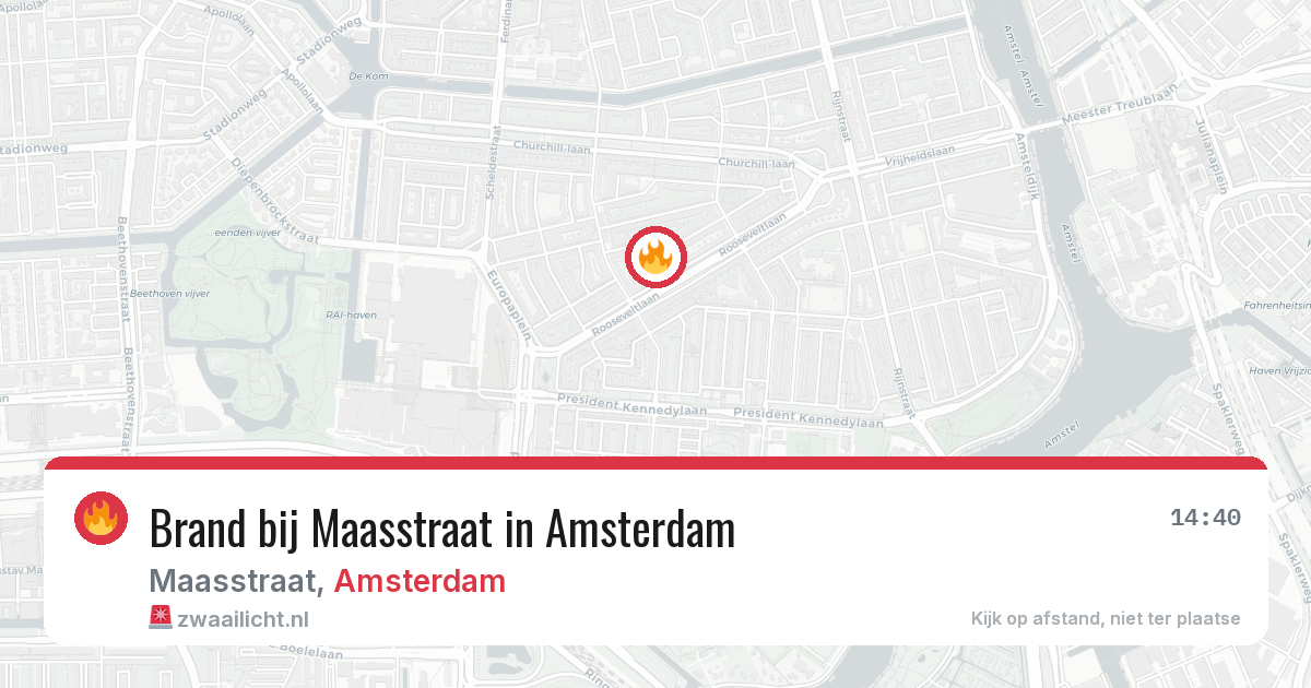 Brand bij Maasstraat in Amsterdam — 21 jun 2026