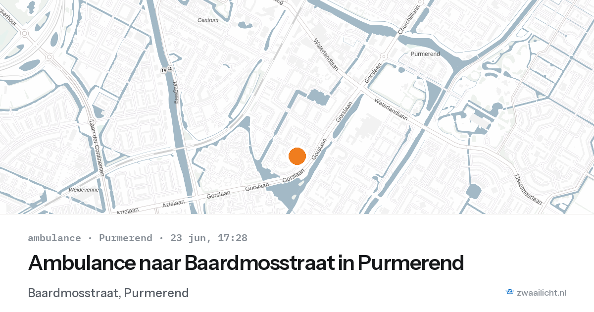 Ambulance naar Baardmosstraat in Purmerend — 23 jun 2026