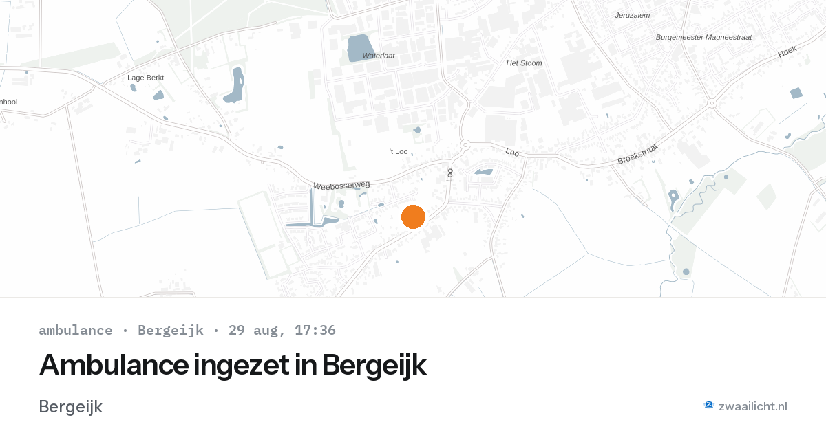 Ambulance ingezet in Bergeijk — 29 aug 2026