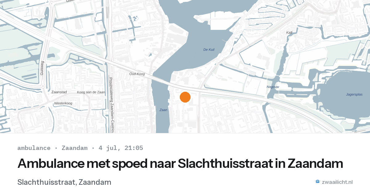 Ambulance met spoed naar Slachthuisstraat in Zaandam — 4 jul 2026