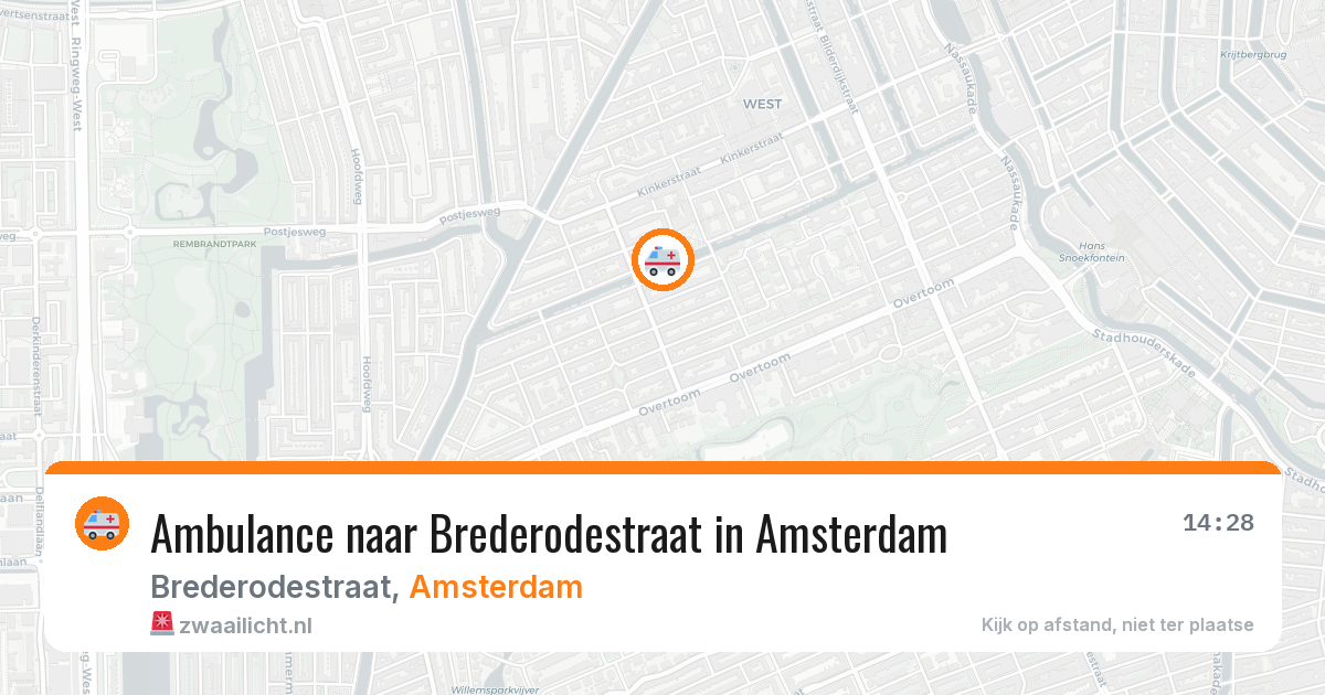 Ambulance naar Brederodestraat in Amsterdam — 30 jul 2026