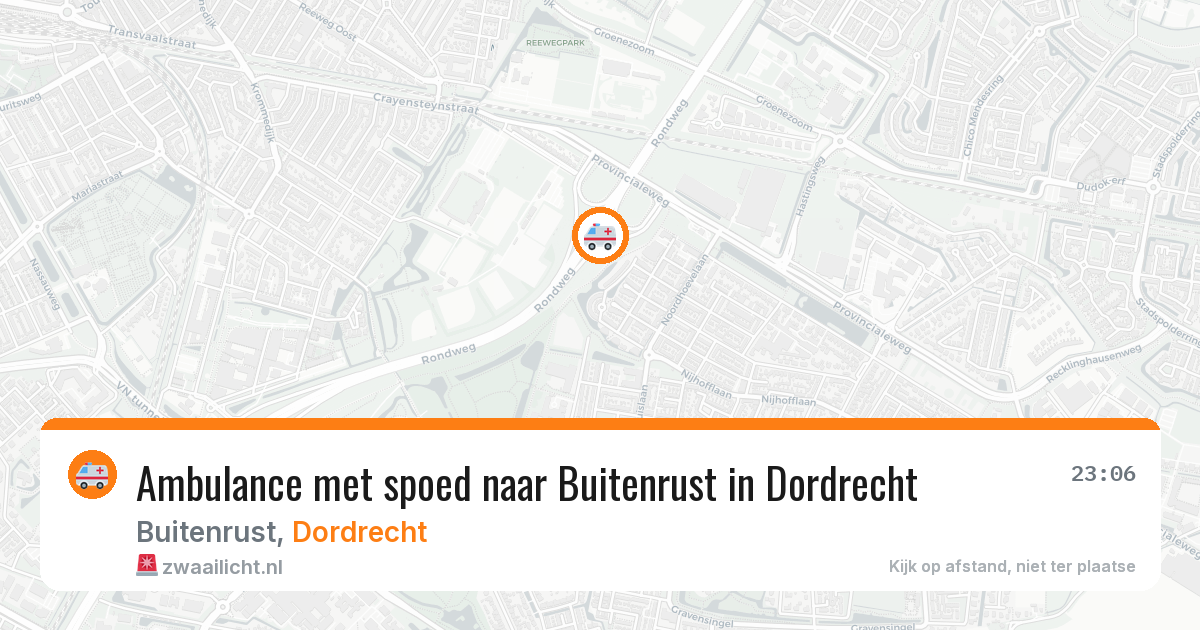 Ambulance met spoed naar Buitenrust in Dordrecht — 24 apr 2026