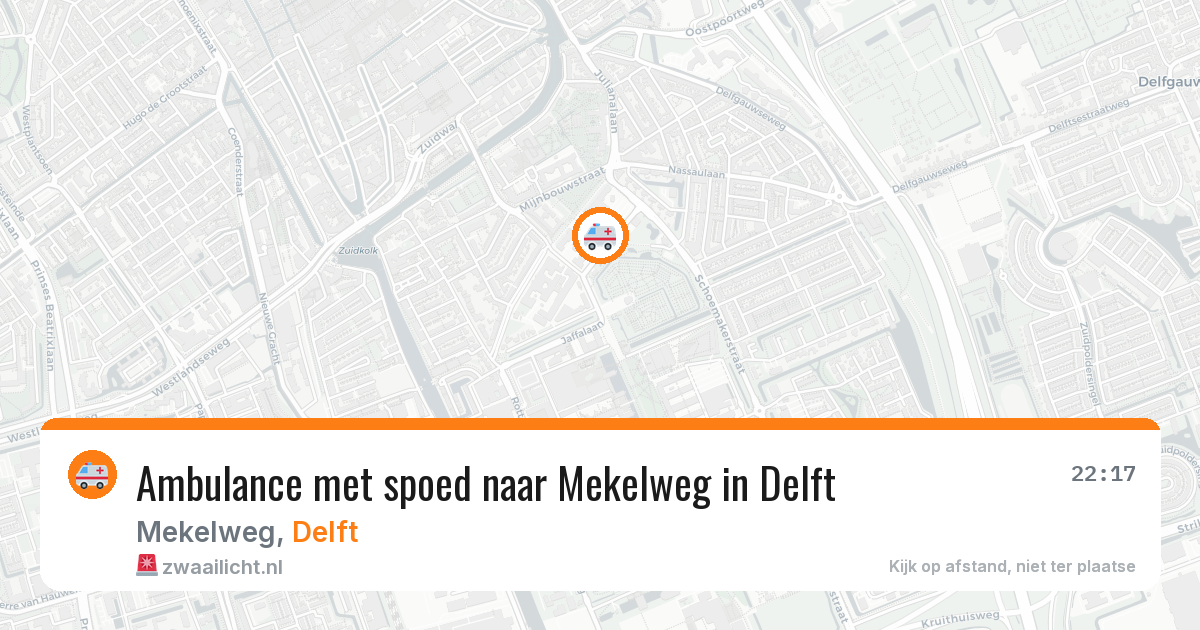 Ambulance met spoed naar Mekelweg in Delft — 30 mei 2026