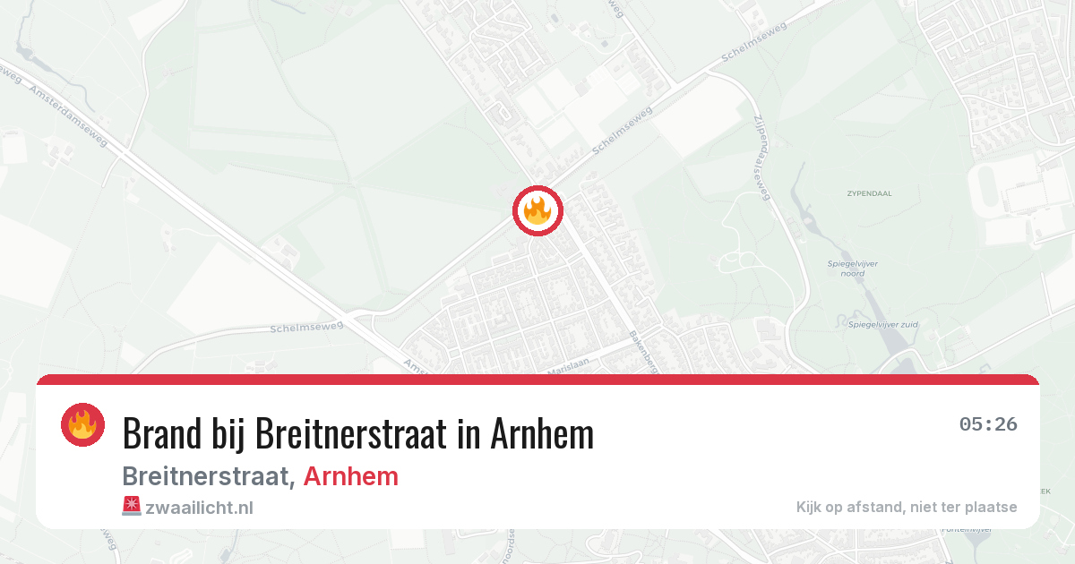 Brand bij Breitnerstraat in Arnhem — 12 aug 2026