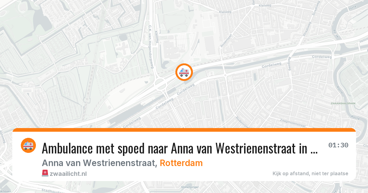 Ambulance met spoed naar Anna van Westrienenstraat in Rotterdam — 9 apr 2026