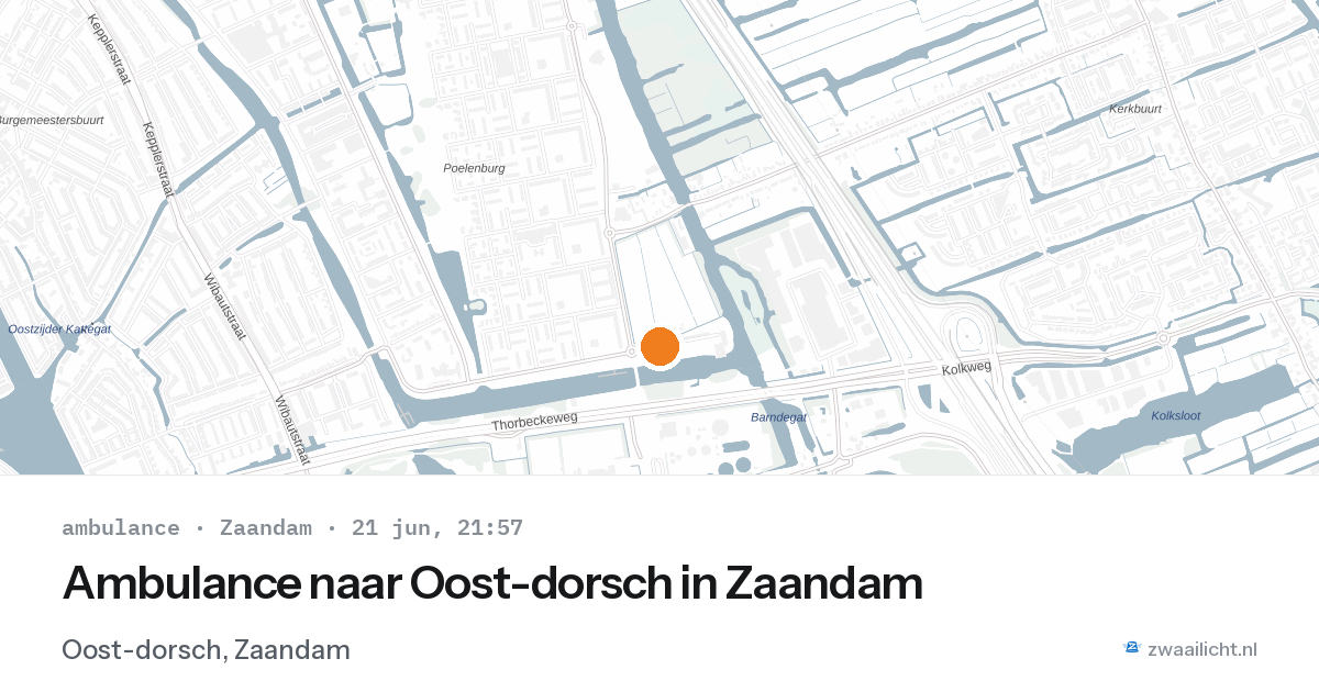 Ambulance naar Oost-dorsch in Zaandam — 21 jun 2026