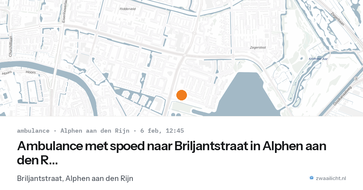 Ambulance met spoed naar Briljantstraat in Alphen aan den Rijn — 6 feb 2026