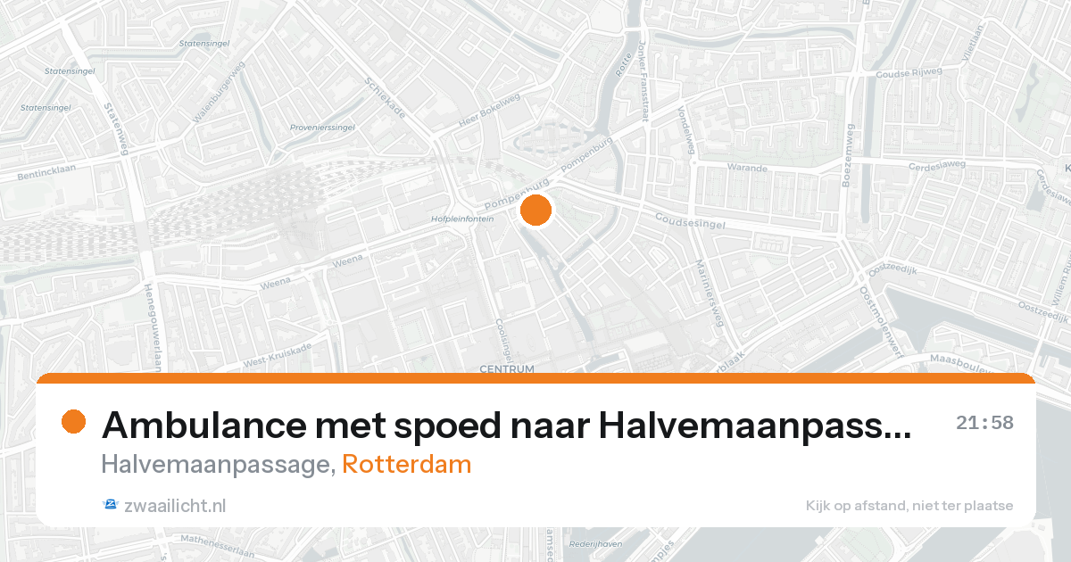Ambulance met spoed naar Halvemaanpassage in Rotterdam — 22 aug 2026