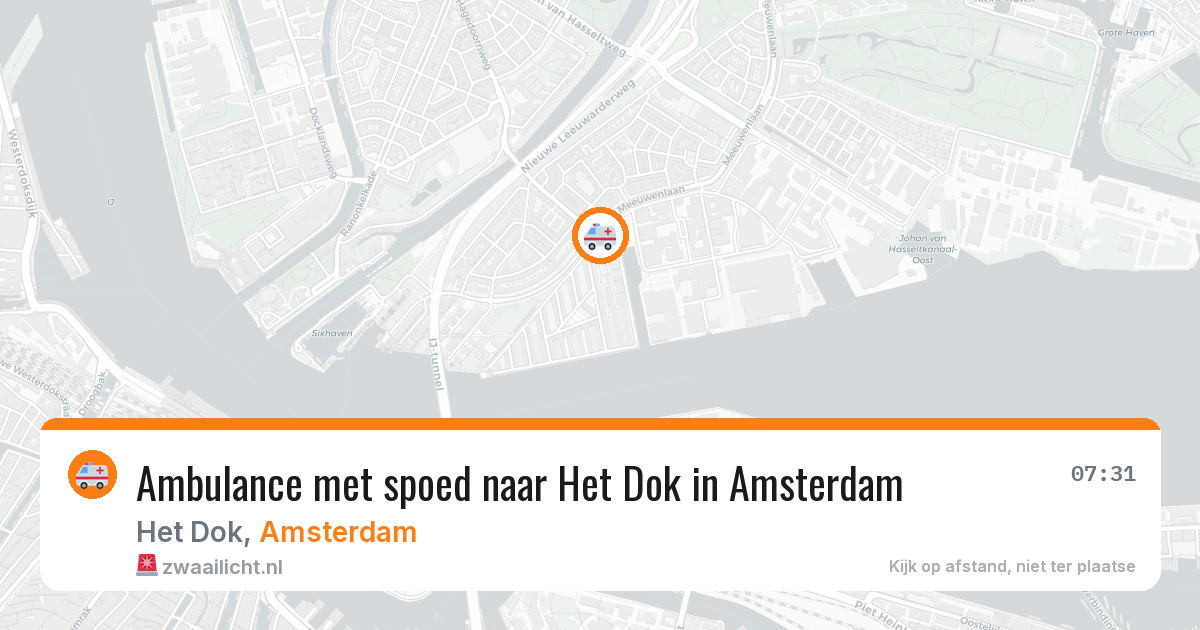 Ambulance met spoed naar Het Dok in Amsterdam — 17 mrt 2026