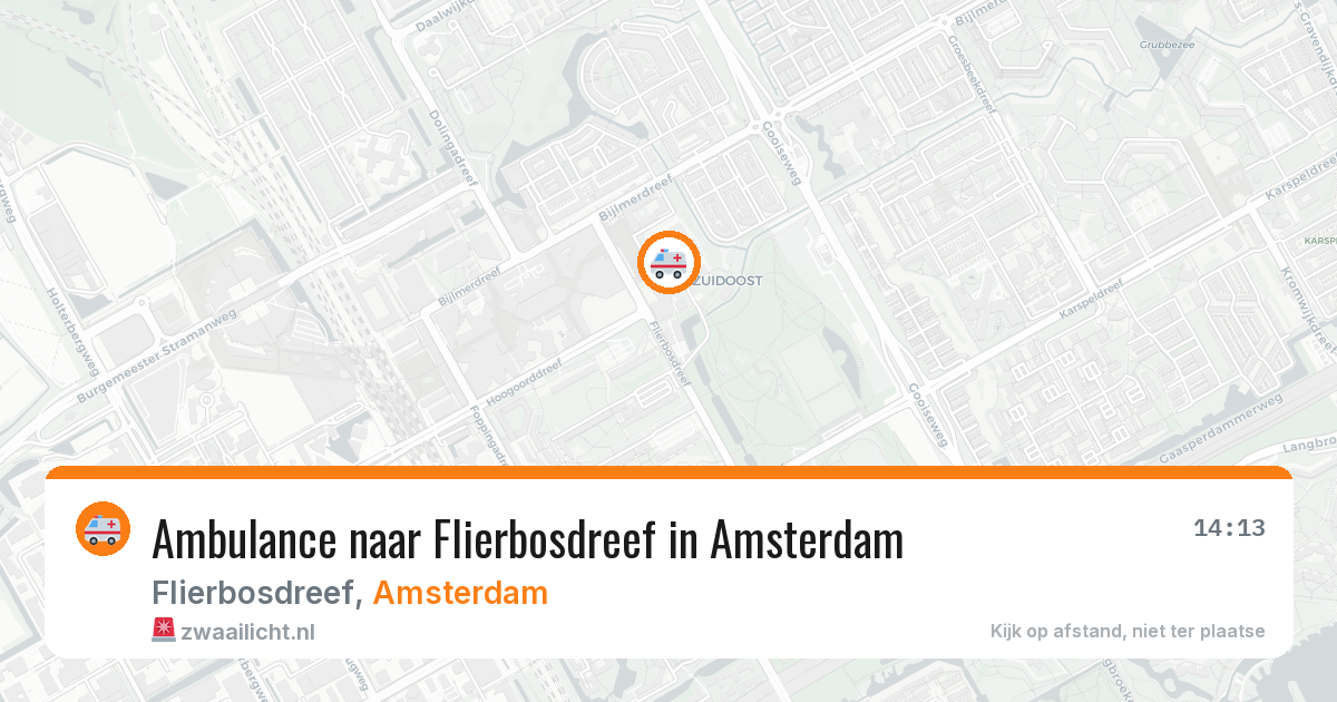 Ambulance naar Flierbosdreef in Amsterdam — 14 aug 2026