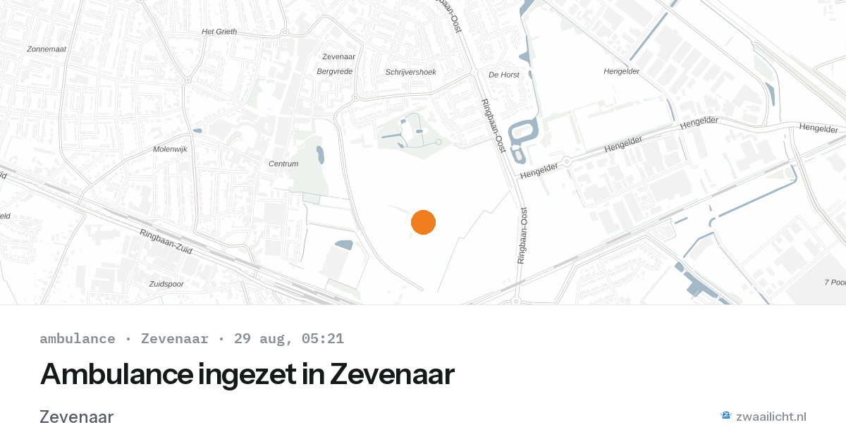 Ambulance ingezet in Zevenaar — 29 aug 2026