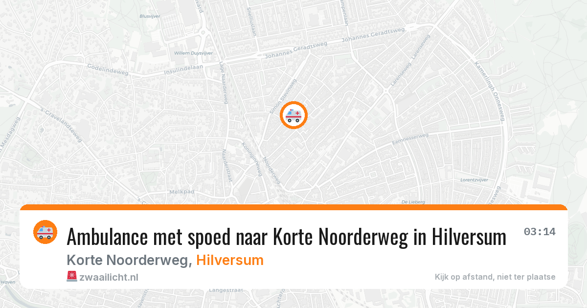 Ambulance met spoed naar Korte Noorderweg in Hilversum — 29 mei 2026