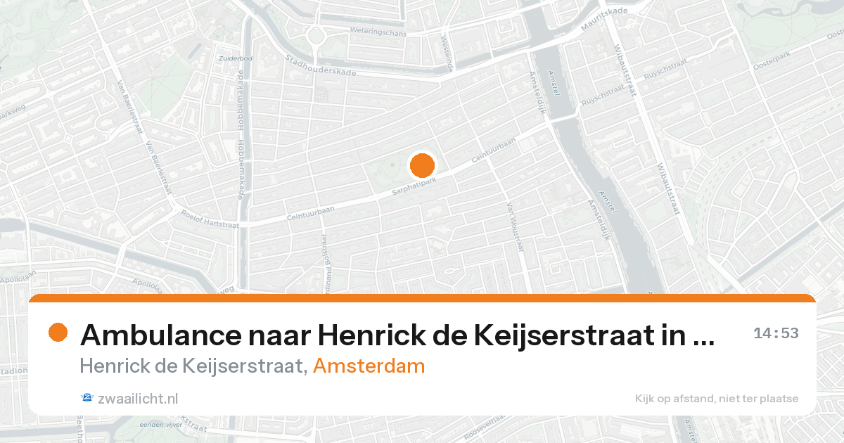 Ambulance naar Henrick de Keijserstraat in Amsterdam — 15 aug 2026