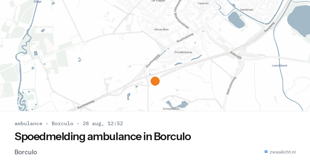 Spoedmelding ambulance in Borculo — 28 aug 2026