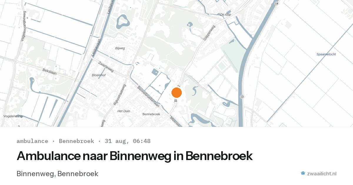 Ambulance naar Binnenweg in Bennebroek — 31 aug 2026