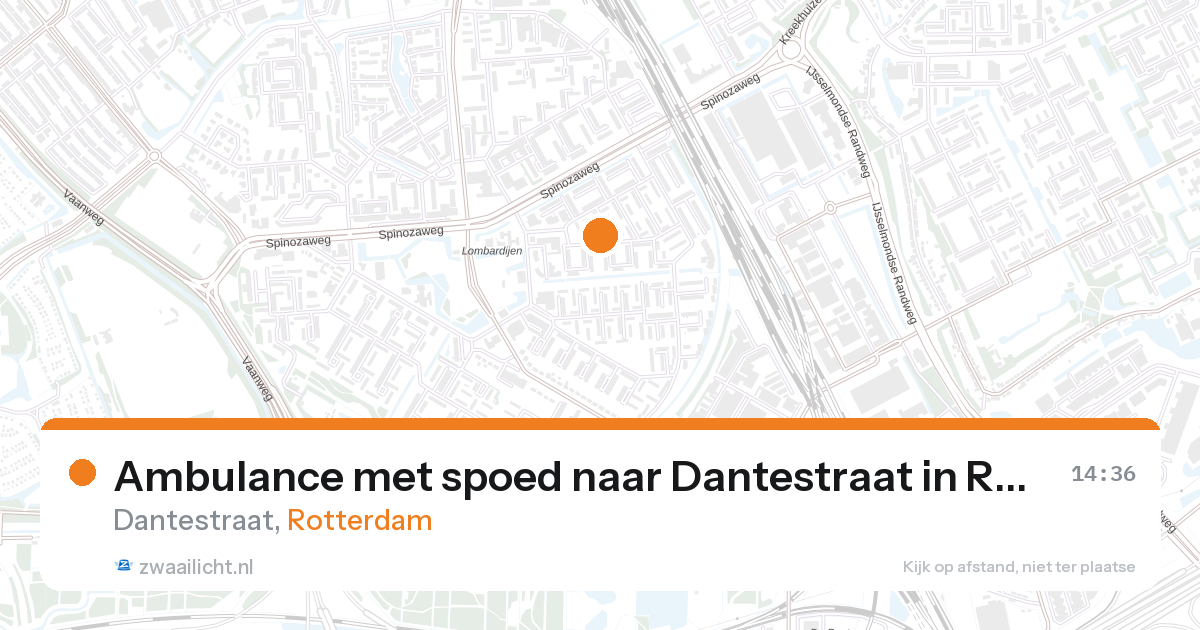 Ambulance met spoed naar Dantestraat in Rotterdam — 28 aug 2026
