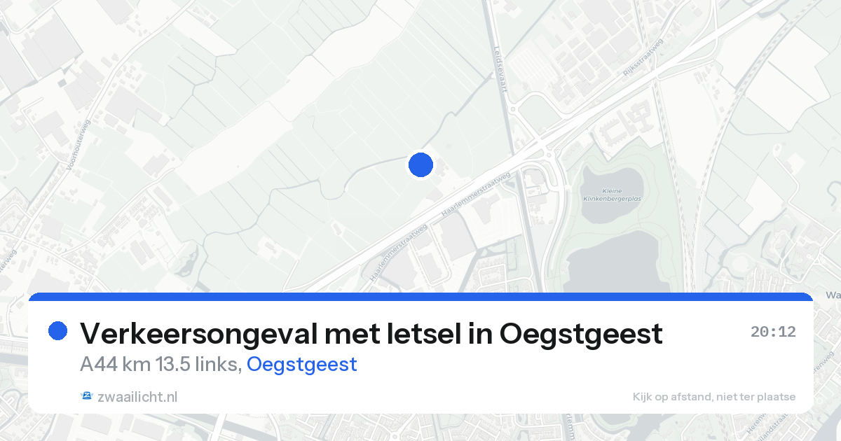 Verkeersongeval met letsel in Oegstgeest — 25 aug 2026