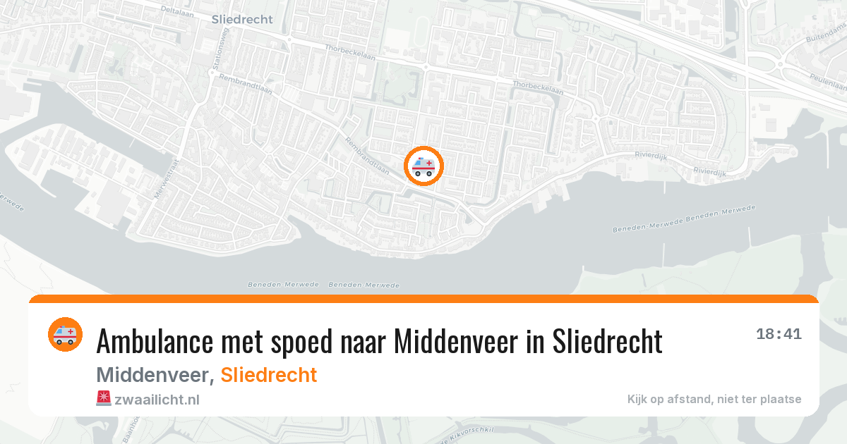 Ambulance met spoed naar Middenveer in Sliedrecht — 2 jul 2026