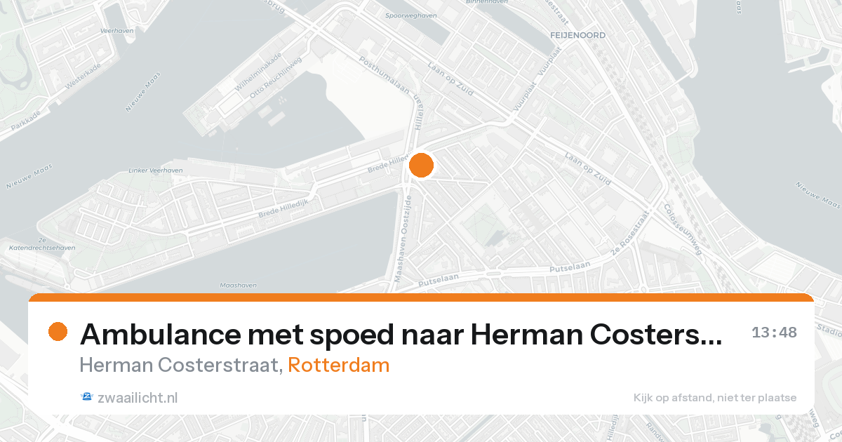 Ambulance met spoed naar Herman Costerstraat in Rotterdam — 21 aug 2026