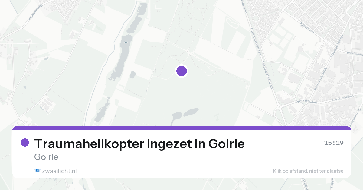 Traumahelikopter ingezet in Goirle — 25 aug 2026 | 🚨 Zwaailicht.nl