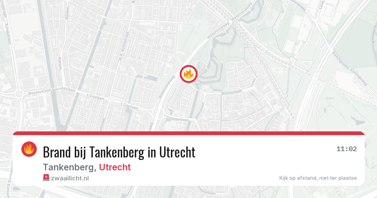 Brand bij Tankenberg in Utrecht — 7 aug 2026