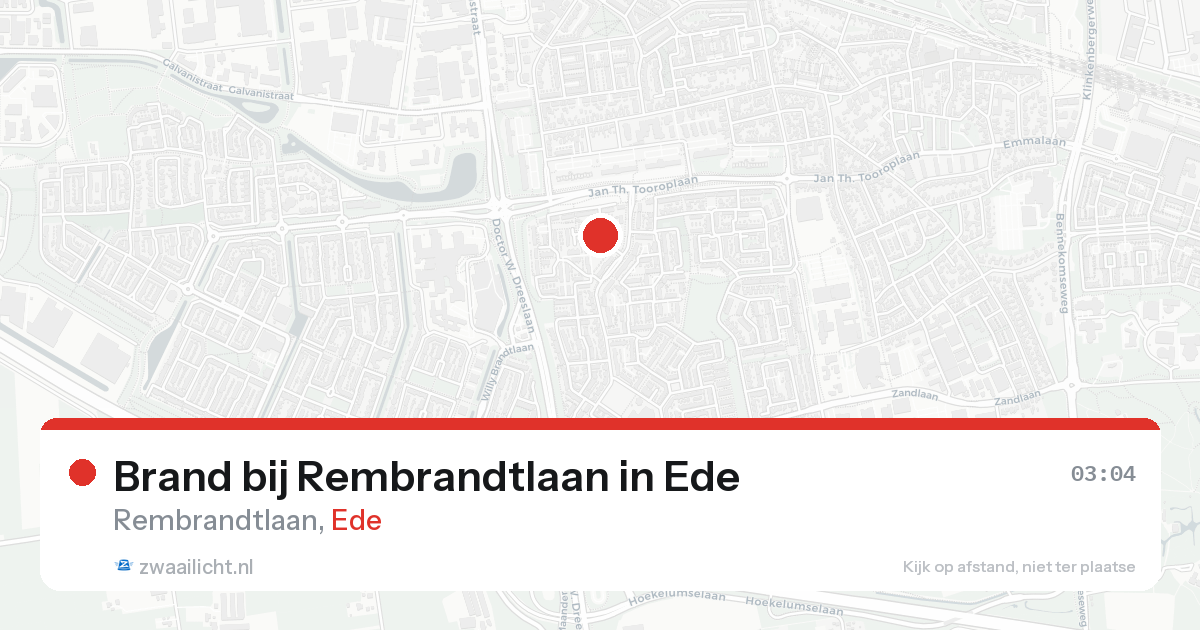 Brand bij Rembrandtlaan in Ede — 20 aug 2026