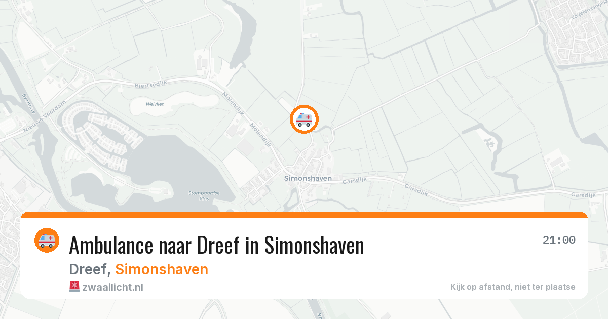 Ambulance naar Dreef in Simonshaven — 25 mei 2026