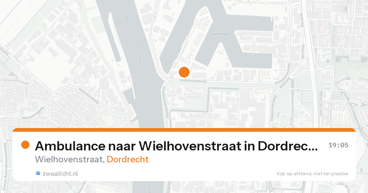 Ambulance naar Wielhovenstraat in Dordrecht — 15 aug 2026