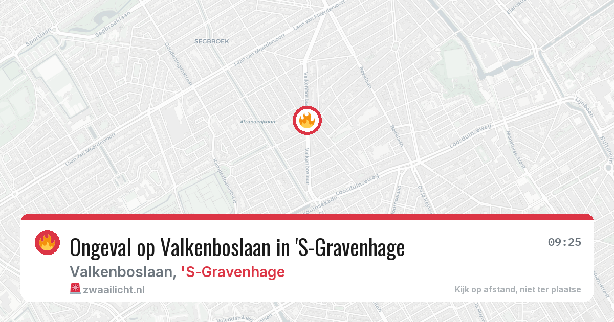 Ongeval op Valkenboslaan in 'S-Gravenhage — 10 aug 2026