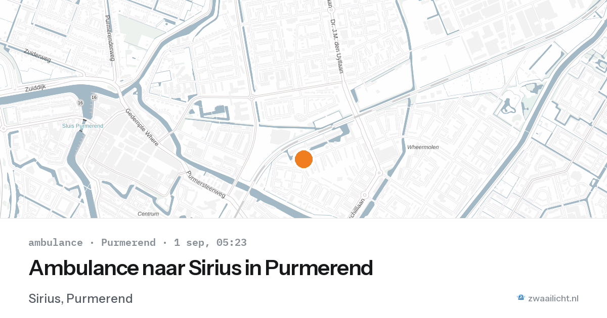 Ambulance naar Sirius in Purmerend — 1 sep 2026