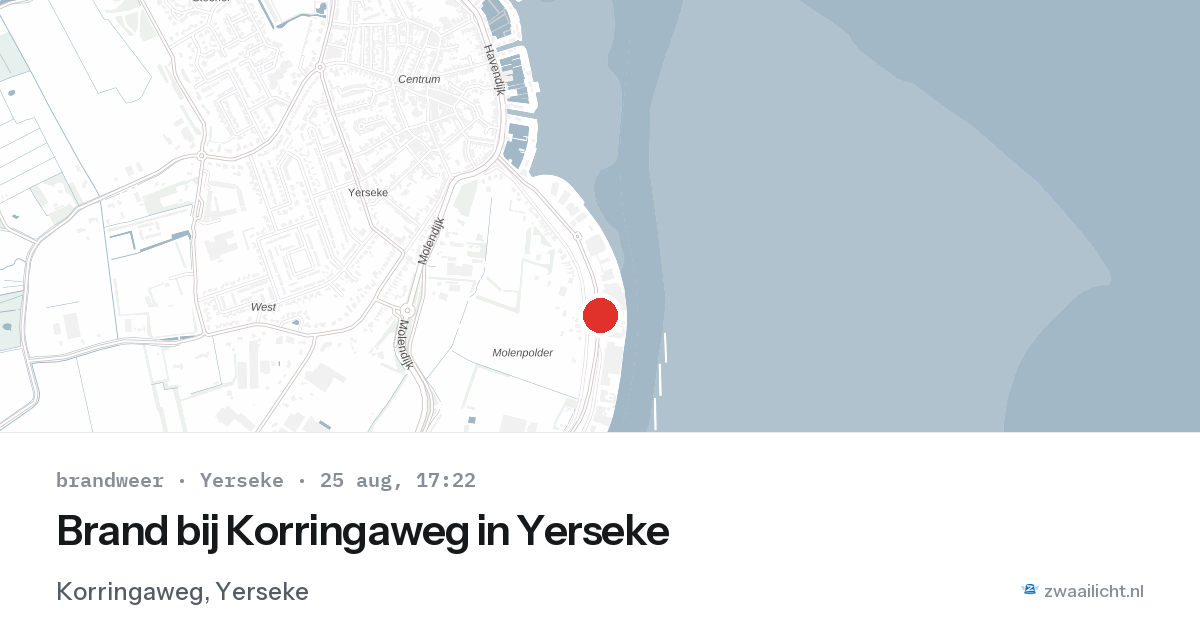 Brand bij Korringaweg in Yerseke — 25 aug 2026
