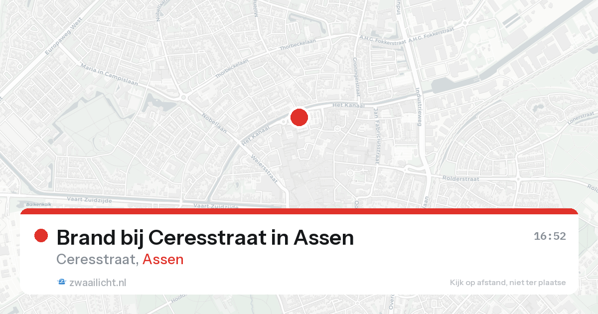 Brand bij Ceresstraat in Assen — 20 aug 2026