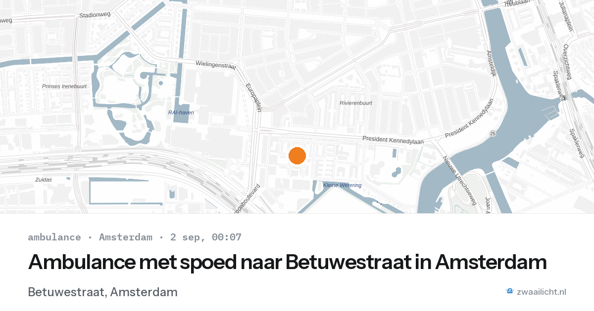 Ambulance met spoed naar Betuwestraat in Amsterdam — 1 sep 2026