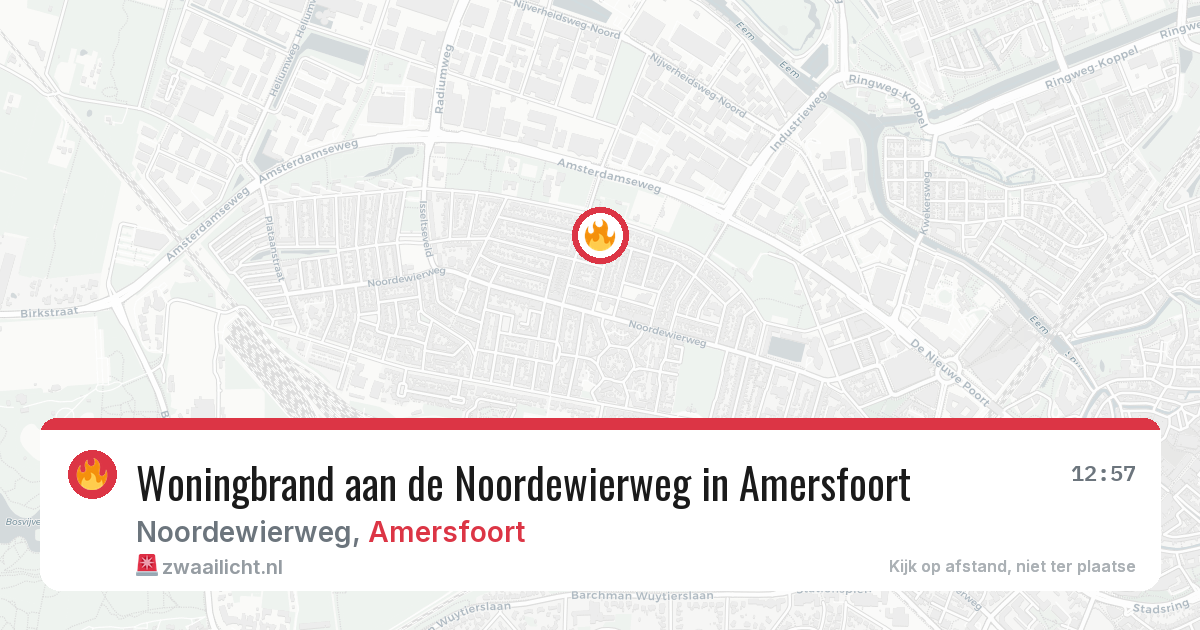 Woningbrand aan de Noordewierweg in Amersfoort — 8 jun 2026