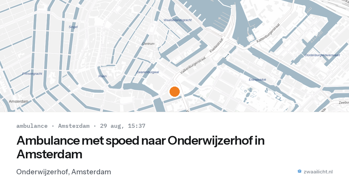 Ambulance met spoed naar Onderwijzerhof in Amsterdam — 29 aug 2026