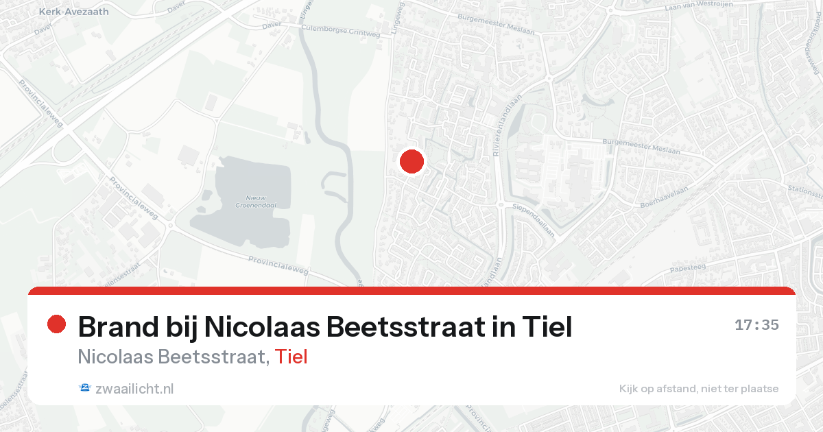 Brand bij Nicolaas Beetsstraat in Tiel — 25 aug 2026