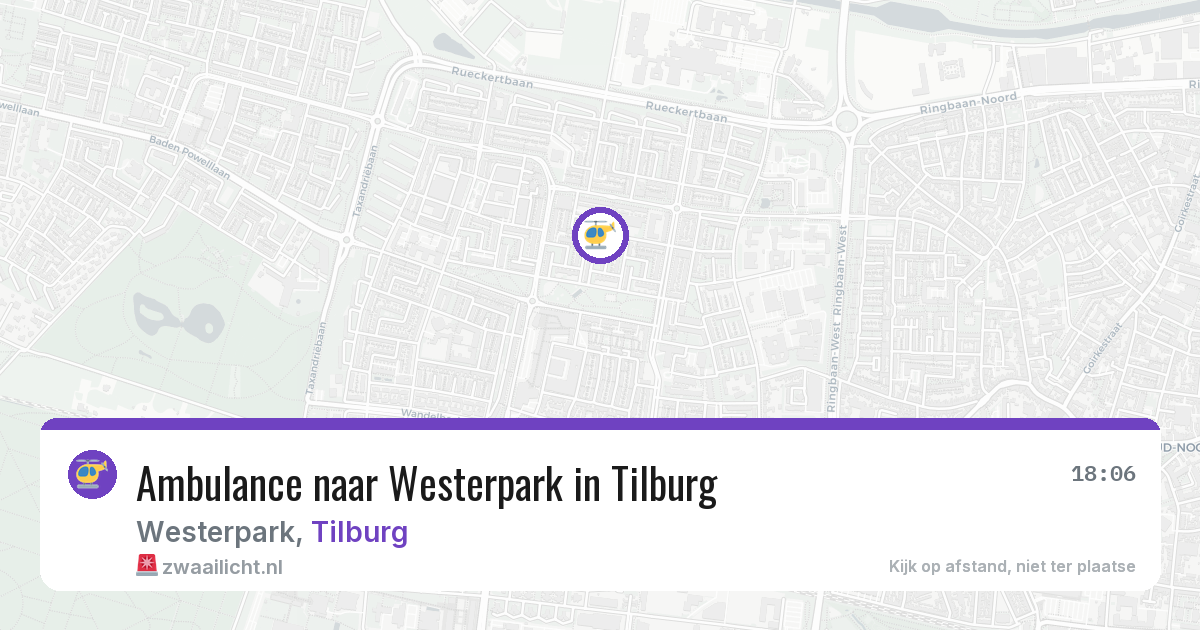 Ambulance naar Westerpark in Tilburg — 18 jun 2026