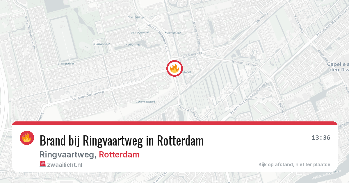 Brand bij Ringvaartweg in Rotterdam — 27 jun 2026