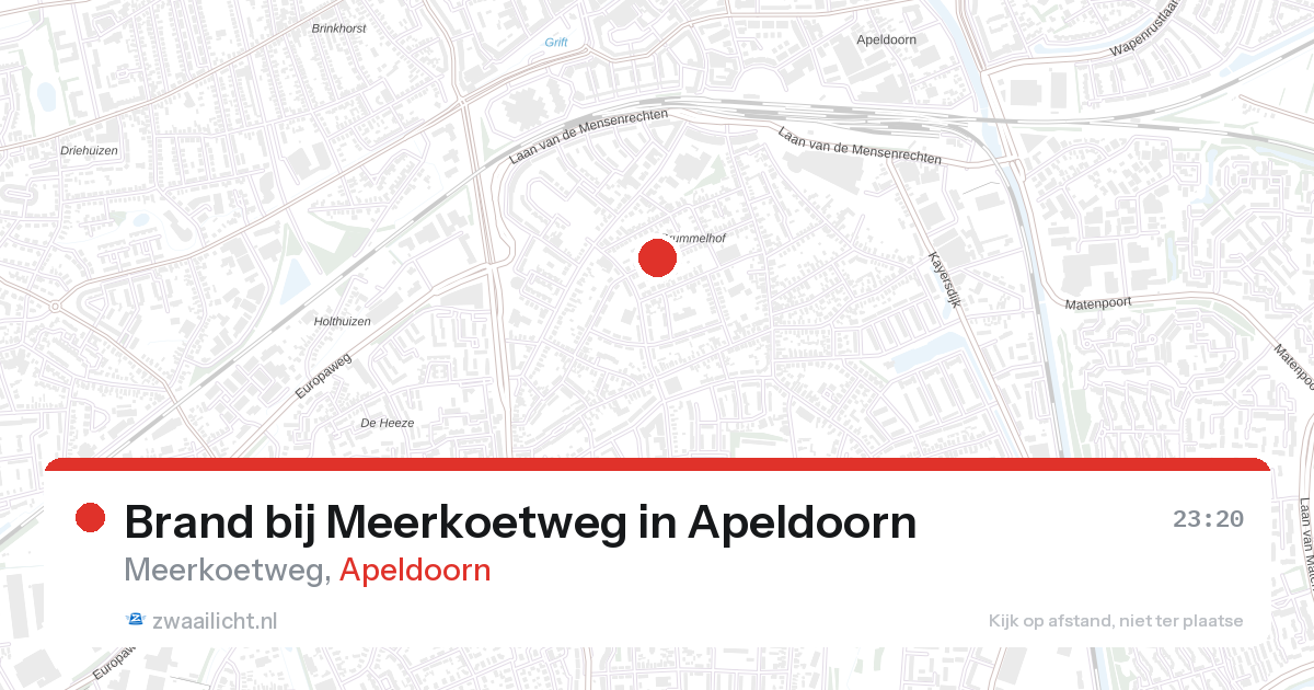 Brand bij Meerkoetweg in Apeldoorn — 27 aug 2026
