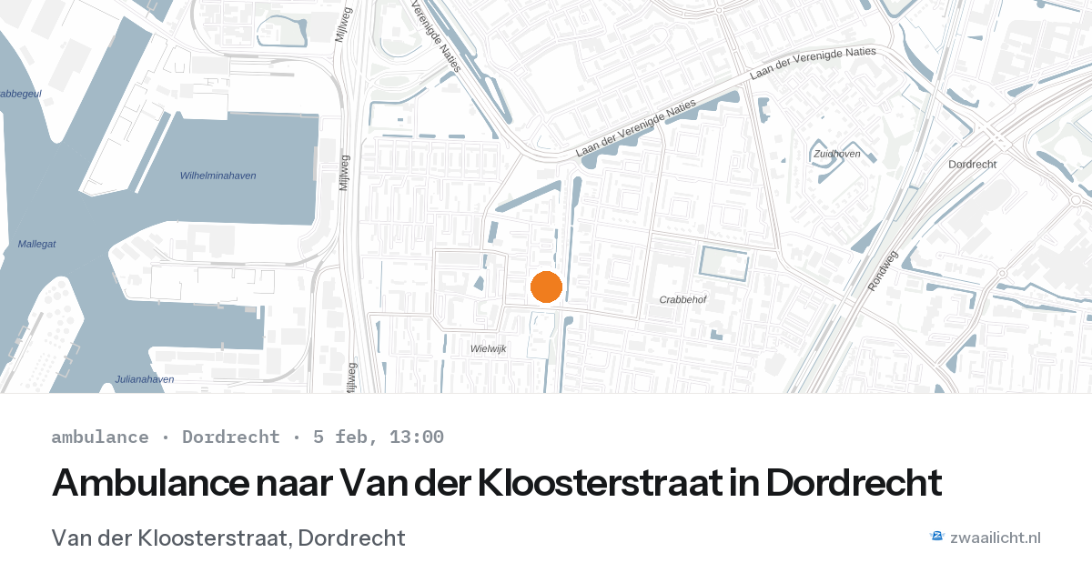 Ambulance naar Van der Kloosterstraat in Dordrecht — 5 feb 2026