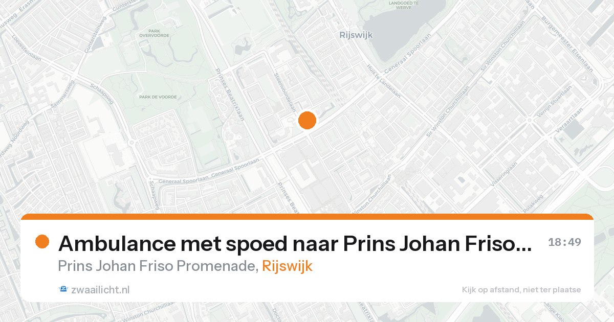 Ambulance met spoed naar Prins Johan Friso Promenade in Rijswijk — 15 aug 2026