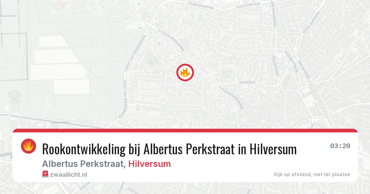 Rookontwikkeling bij Albertus Perkstraat in Hilversum — 5 jun 2026