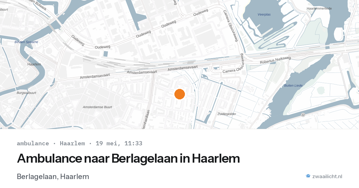 Ambulance naar Berlagelaan in Haarlem — 19 mei 2026