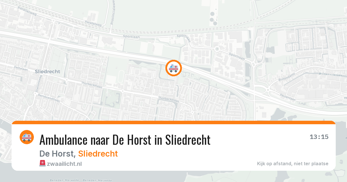 Ambulance naar De Horst in Sliedrecht — 16 mrt 2026