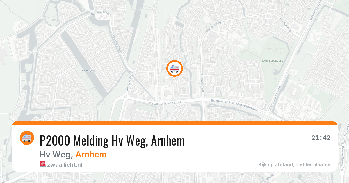 P2000 Melding Hv Weg, Arnhem — 4 jul 2026