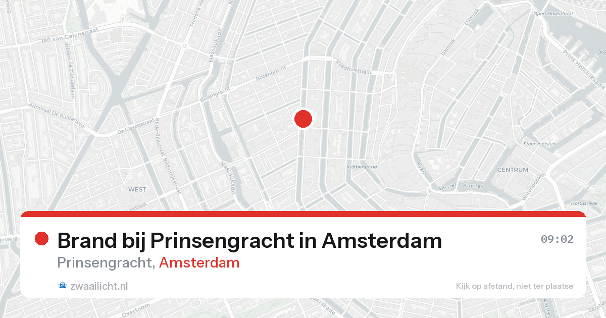 Brand bij Prinsengracht in Amsterdam — 21 aug 2026