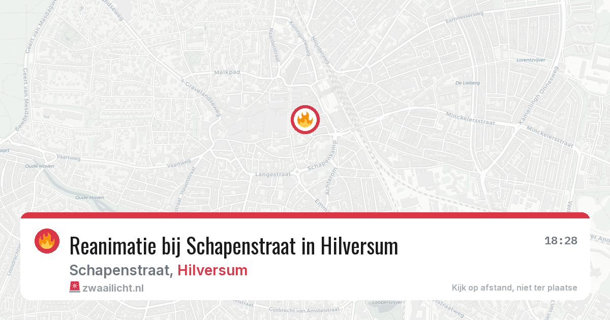 Reanimatie bij Schapenstraat in Hilversum — 4 aug 2026