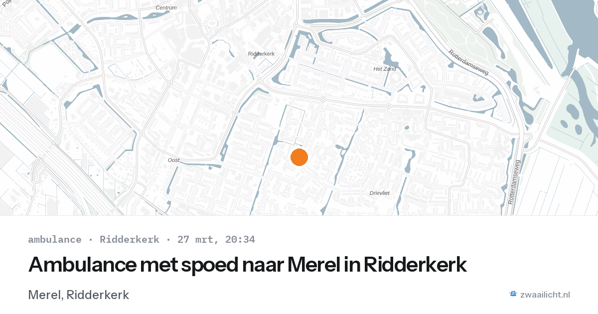 Ambulance met spoed naar Merel in Ridderkerk — 27 mrt 2026