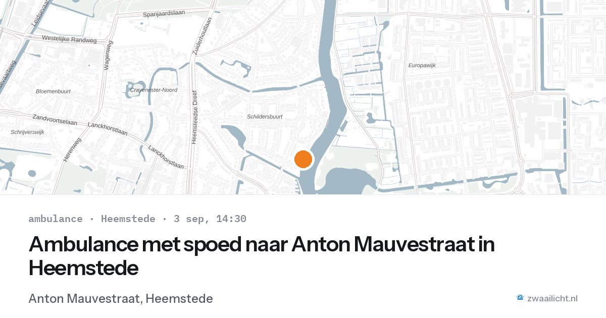 Ambulance met spoed naar Anton Mauvestraat in Heemstede — 3 sep 2026